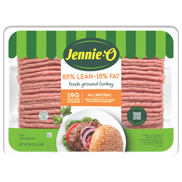 JENNIE-O TURKEY STORE JENNIE-O Ground Turkey 85% Lean / 15% Fat - 3 lb. tray, 48 OZ