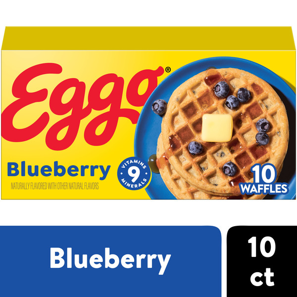 Kellogg’s Eggo Blueberry Waffles, Frozen Breakfast, 10 Count