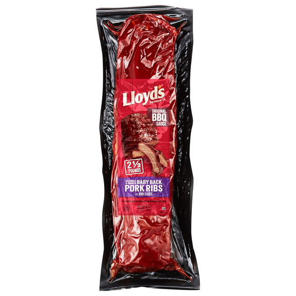 LLOYD'S Seasoned and Smoked Baby Back Pork Ribs in BBQ Sauce, 40 OZ