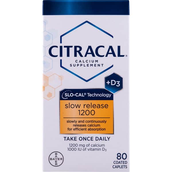 Citracal Calcium + D3, Slow Release 1200, Coated Caplets