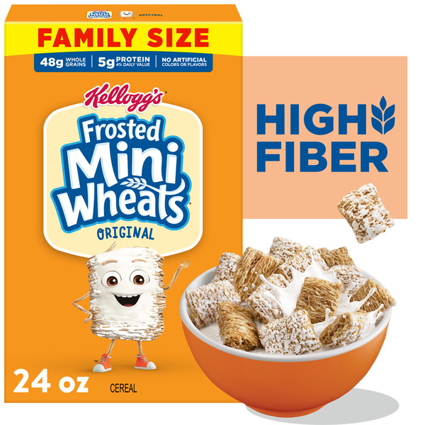 Frosted Mini-Wheats Frosted Mini-Wheats Breakfast Cereal, High Fiber, 48g Whole Grain, Family Size