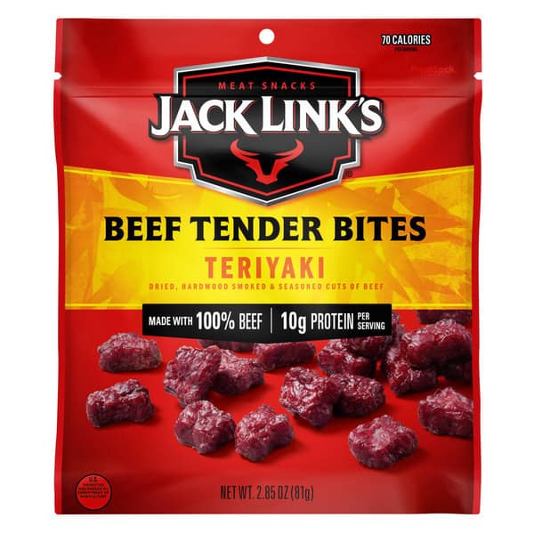 Jack Link's Beef Tender Bites, Teriyaki, Meat Snacks