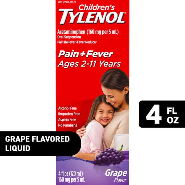 TYLENOL Pain + Fever Relief Cold Medicine, Grape