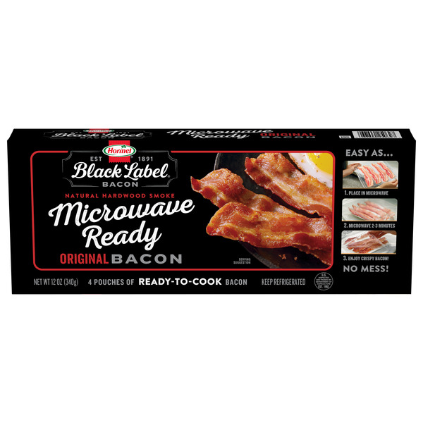 Hormel Black Label Microwave Ready Bacon, 12 OZ