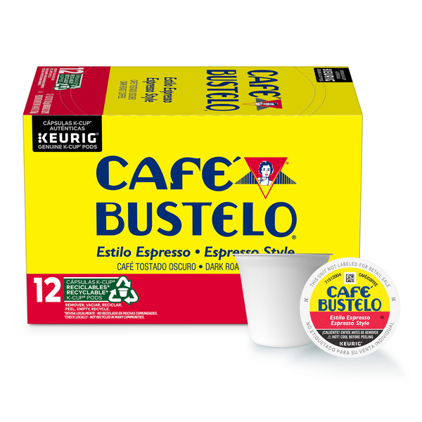 Café Bustelo Espresso Style, Dark Roast Coffee, Keurig K-Cup Pods for Keurig K-Cup Pods