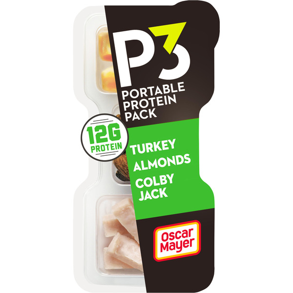 P3 Portable Protein Snack Pack with Turkey, Almonds & Cheese