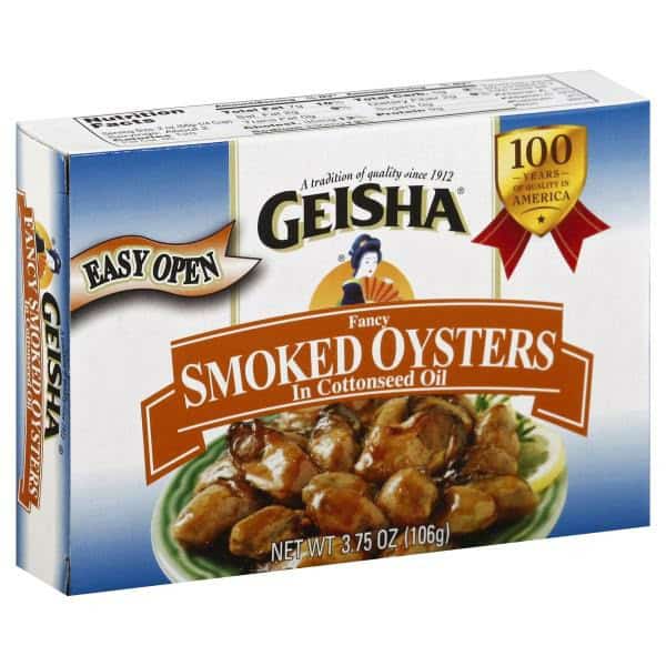 Geisha Fancy Smoked Oysters in Cottonseed Oil