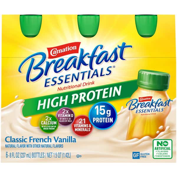 Carnation Breakfast Essentials Complete Nutritional Drink, High Protein, Classic French Vanilla