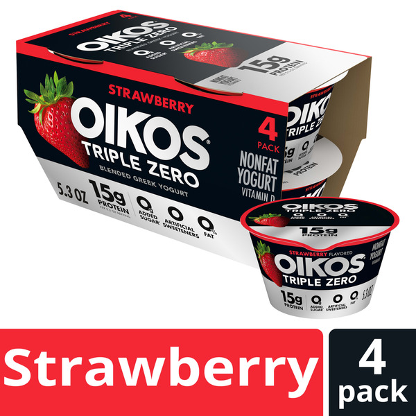 Oikos Triple Zero Strawberry Greek Yogurt