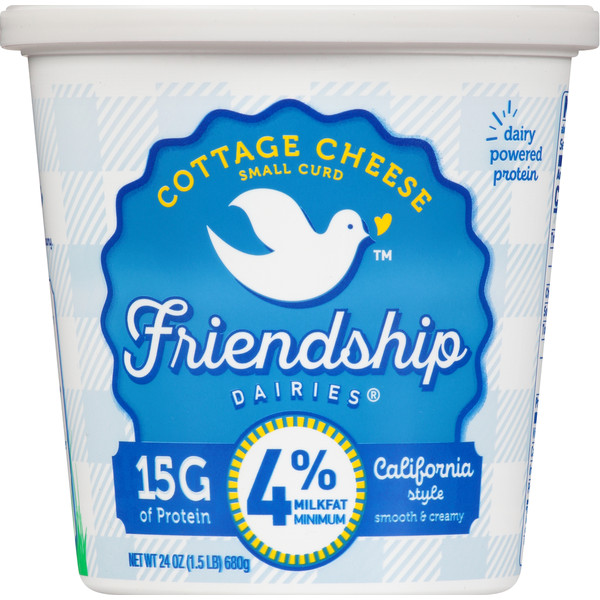 Friendship Dairies Cottage Cheese, Small Curd, 4% Milkfat, California Style