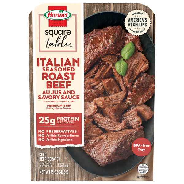Hormel SQUARE TABLE Italian Style Beef Roast Au Jus, 15 OZ