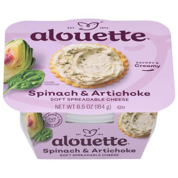 Alouette Soft Spreadable Cheese, Spinach & Artichoke