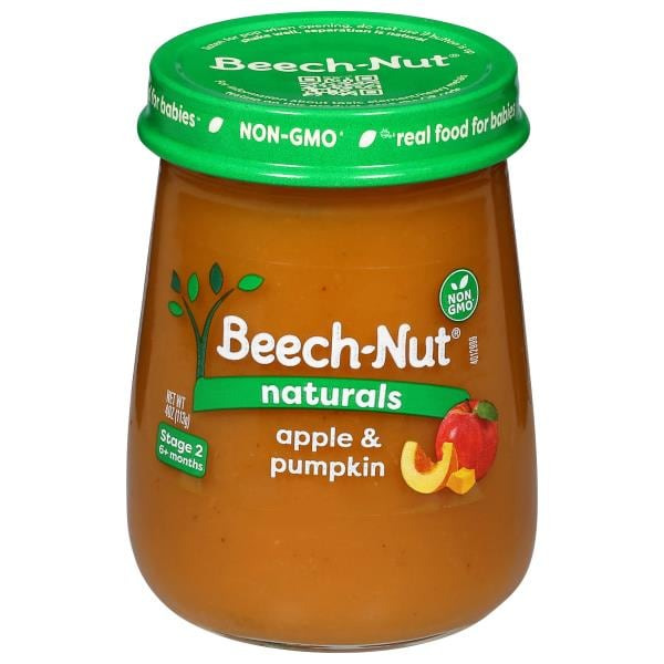Beech-Nut Naturals Stage 2 Baby Food, Apple & Pumpkin, 4 oz Jar