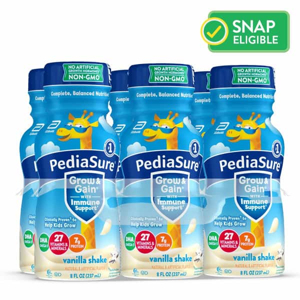 PediaSure Grow & Gain with Immune Support, Kids Protein Shake, 7g Protein, Vanilla