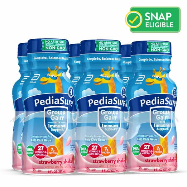 PediaSure Grow & Gain with Immune Support, Kids Protein Shake, 7g Protein, Strawberry