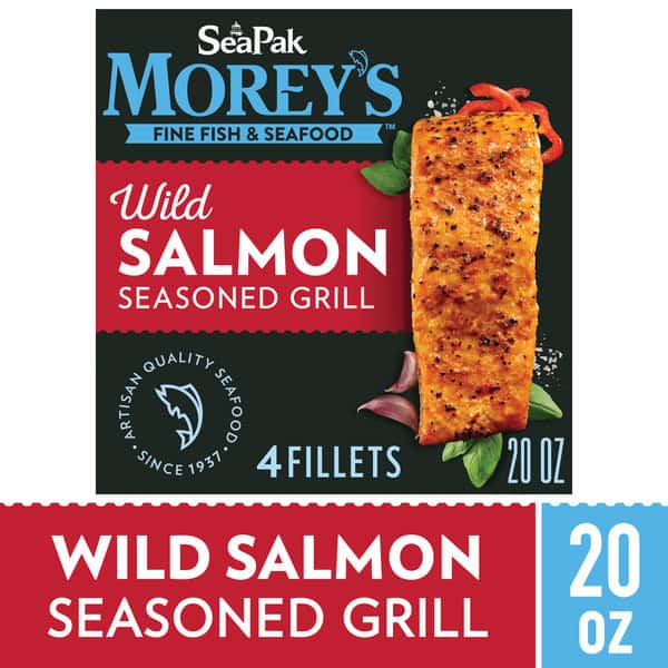 Morey's
Wild Salmon Seasoned Grill, 4 Pack