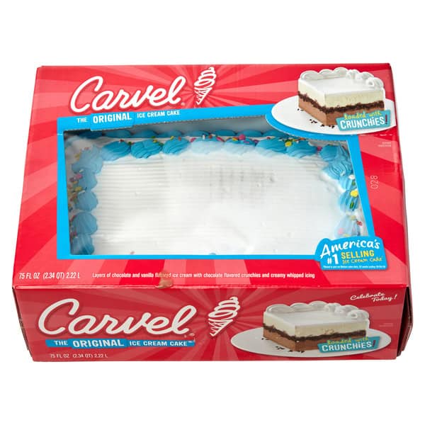 Carvel Family Size Ice Cream Cake, Choc & Vanilla Ice Cream with Chocolate Crunchies