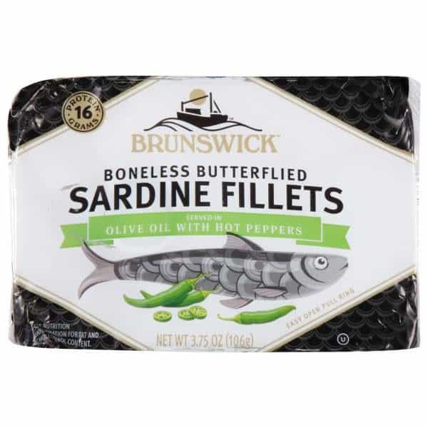 Brunswick Sardine Fillets in Soybean Oil with Hot Peppers