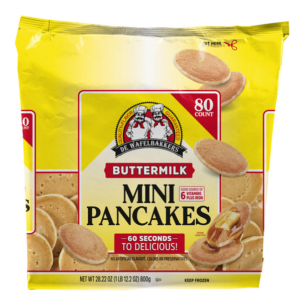 Dewafelbakkers Frozen Buttermilk Mini Pancakes, 80 Count Pack
