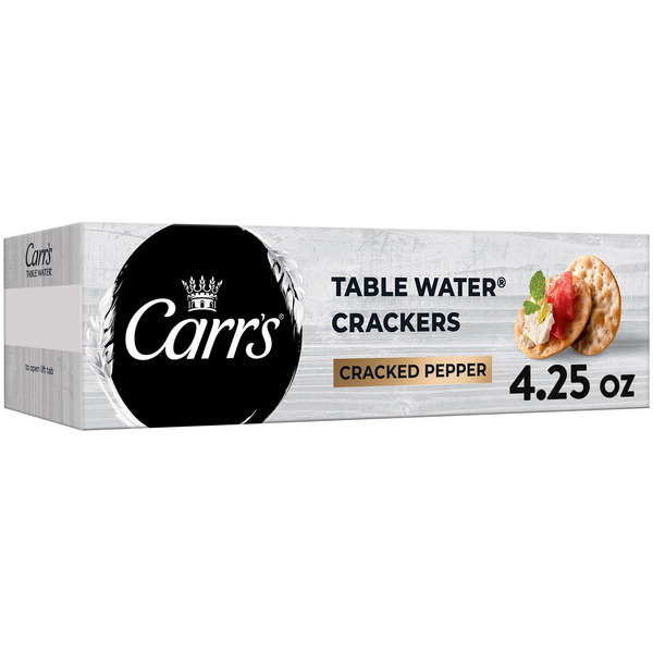 Carr's Cracked Pepper Table Water Crackers, Baked Snack Crackers