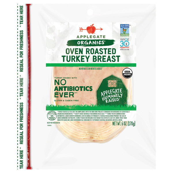 Applegate Organics Oven Roasted Turkey Breast Sliced