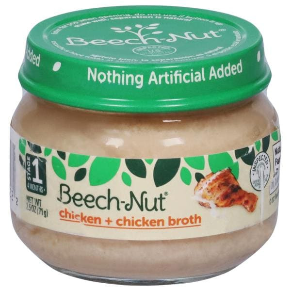 Beech-Nut Stage 1 Baby Food, Chicken & Chicken Broth, 2.5 oz Jar