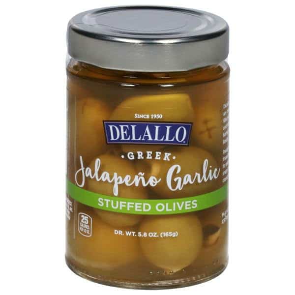 DeLallo Greek Jalapeño Garlic Stuffed Olives