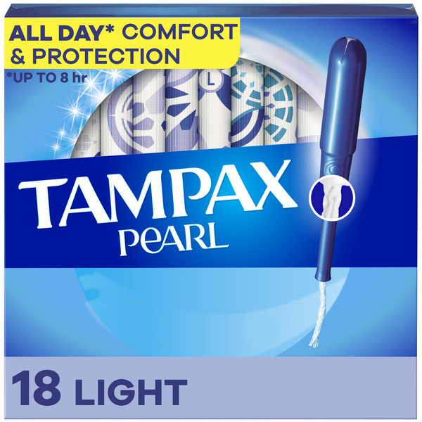 TAMPAX Pearl Tampons with LeakGuard Braid, Light