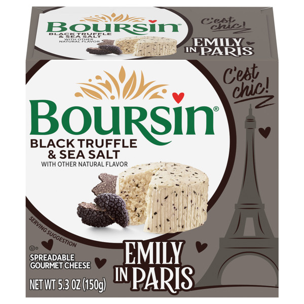 Boursin Emily in Paris Black Truffle & Sea Salt Spreadable Gourmet Cheese