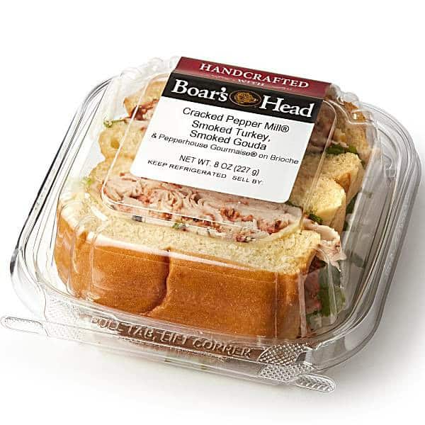 Boar's Head Cracked Pepper Mill Smoked Turkey Smoked Gouda & Pepperhouse Gourmaise On Brioche