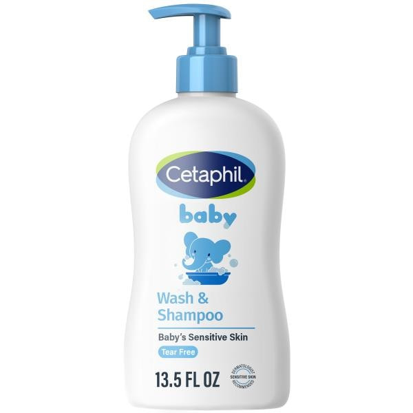 Cetaphil Baby Wash & Shampoo with Organic Calendula, Tear Free, Paraben, 13.5 oz