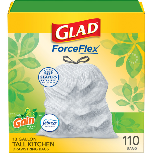 Glad Odor Shield Tall Kitchen Drawstring Trash Bags With Gain Original Scent Mega Pack