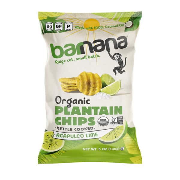 Barnana Organic Plantain Chips, Acapulco Lime, Kettle Cooked