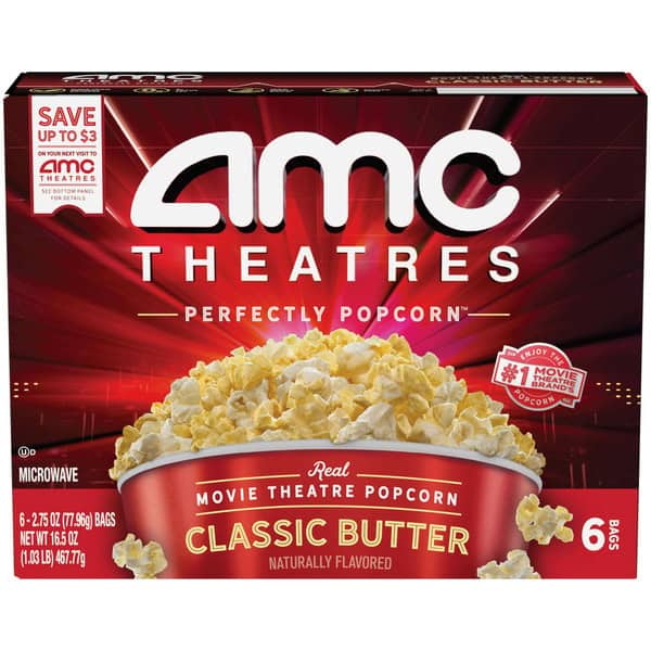 AMC Theatres Microwave Popcorn, Classic Butter