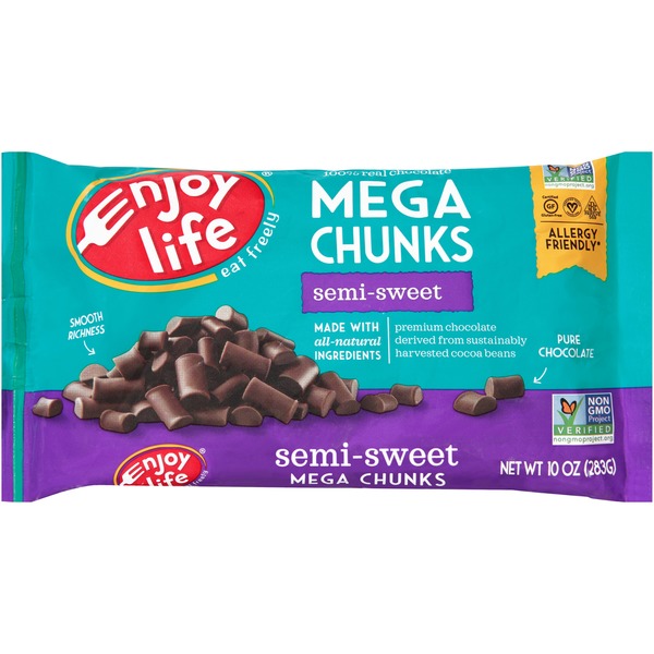 Enjoy Life Foods Gluten Free, Allergy Friendly Semi-Sweet Chocolate Mega Chunks