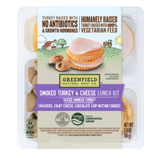 Greenfield Natural Meat Co. Lunch Kit, Smoked, Turkey & Cheese
