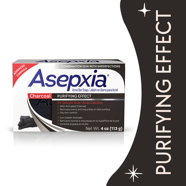 Asepxia Activated Charcoal Cleansing Bar with 2% Salicylic Acid