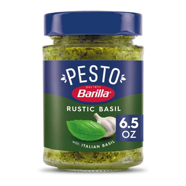 Barilla Rustic Basil Pesto Sauce - Made with Fragrant Basil & Freshly Grated Cheeses