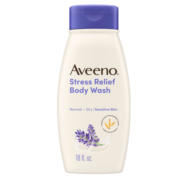 Aveeno Stress Relief Body Wash, Calming Lavender Scent, 18 fl. oz