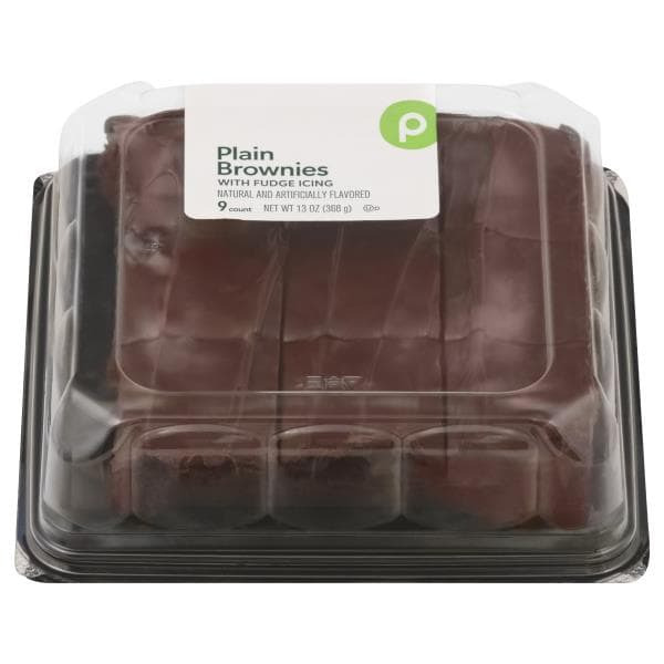Publix Brownies, with Fudge Icing, Plain