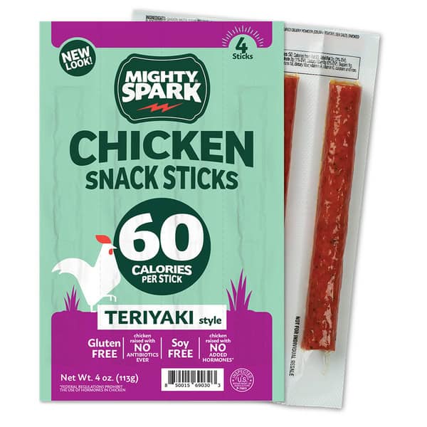 Mighty Spark Teriyaki-Style Chicken Snack Sticks