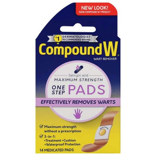 Compound W Wart Remover Pads One Step, Maximum Strength