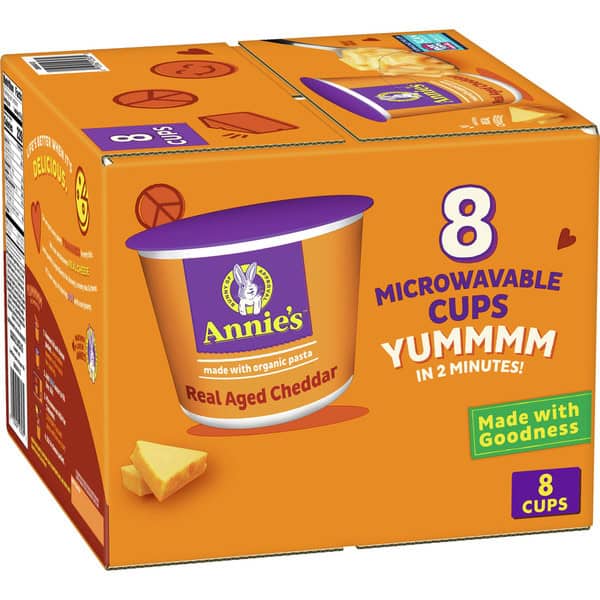 Annie's Real Aged Cheddar Microwave Mac and Cheese Cups with Organic Pasta