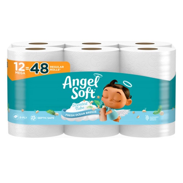 Angel Soft Toilet Paper With Fresh Ocean Breeze Scented Tube