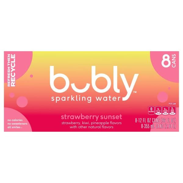 bubly Sparkling Water, Strawberry Sunset