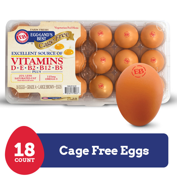 Eggland's Best Cage Free Large Brown Eggs, 18 count