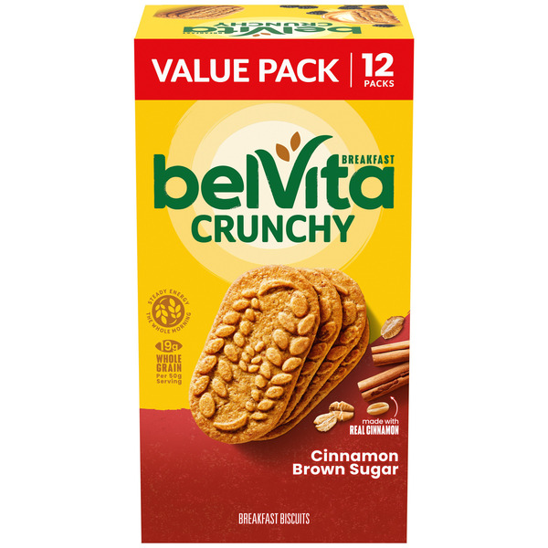 BELVITA Breakfast Bars Biscuits, Cinnamon Brown Sugar, Value Pack 21.12 oz