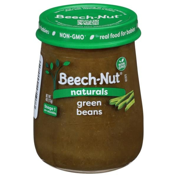 Beech-Nut Naturals Stage 1 Baby Food, Green Beans, 4 oz Jar