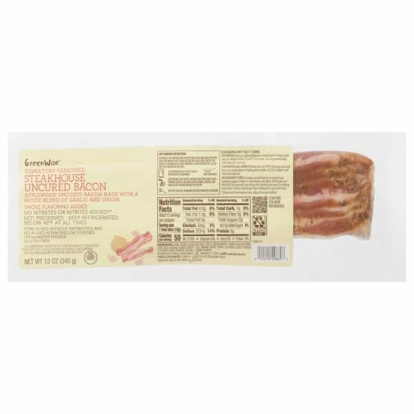 GreenWise Uncured Bacon, Steakhouse, Signature-Seasoned