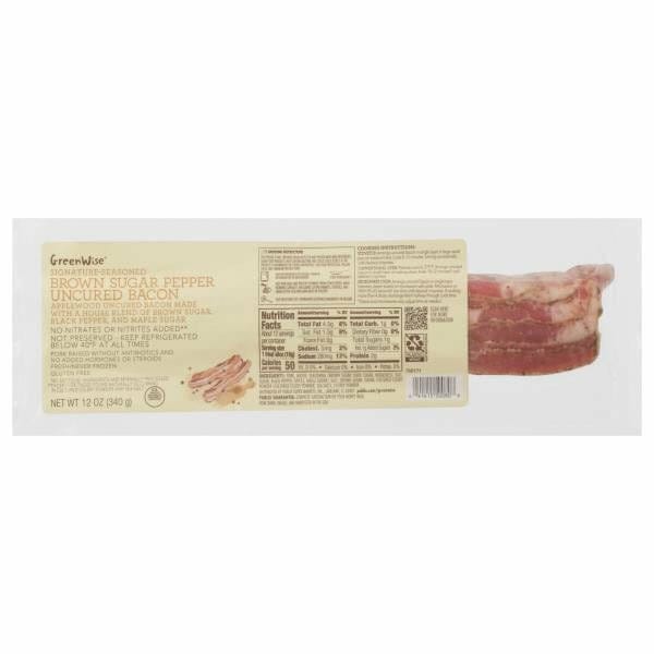 GreenWise Uncured Bacon, Brown Sugar Pepper, Signature-Seasoned